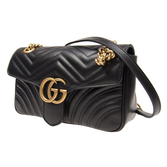 Gucci GG Marmont Shoulder Bag Calfskin Black - Picture 2 of 5